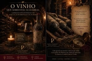 Vinhos por sobre mesas em uma adega subterranea